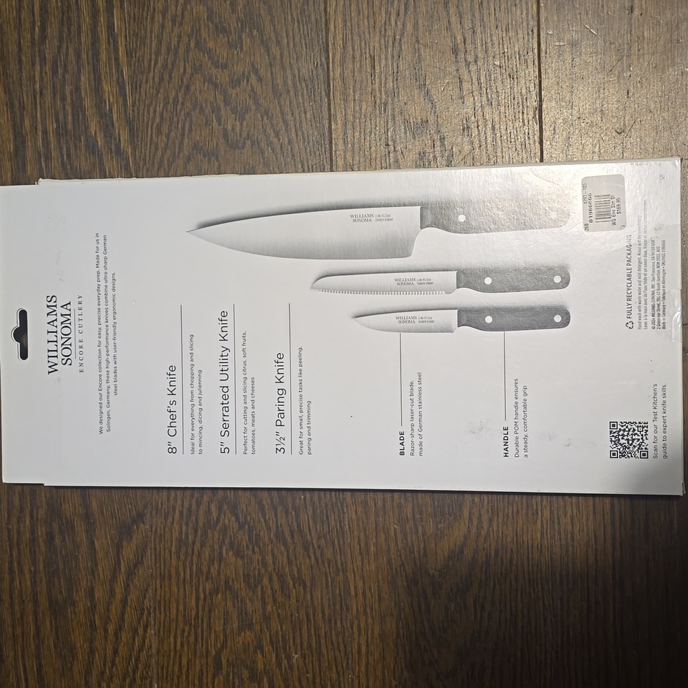 BNWT Williams Sonoma Encore Starter Knives, Set of 3, Retail Price $169.95 USD - Picture 3 of 8